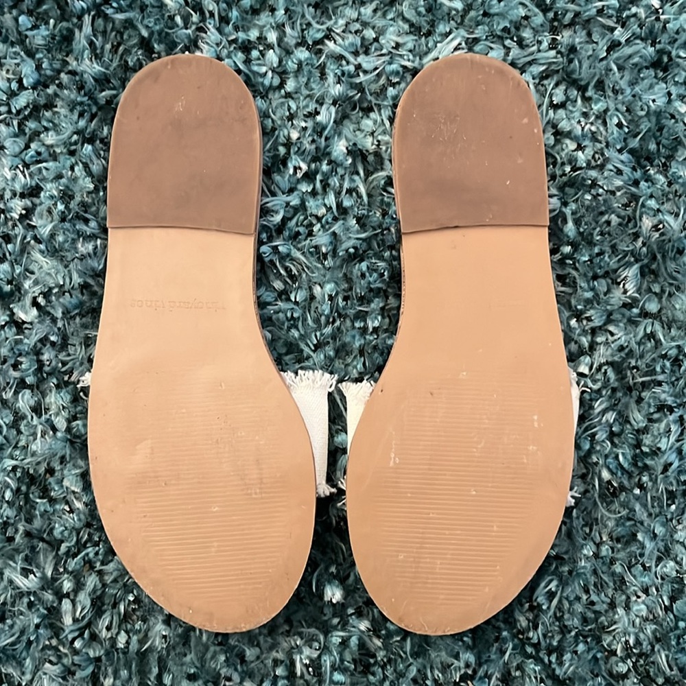 Vineyard Vines Frayed Edge Canvas Slides - Euc Wo… - image 2